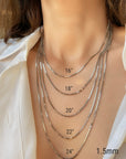 24 inch white gold chain