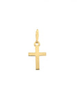 Plain Flat Cross Charm 14K Gold