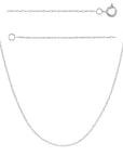 10K White Solid Gold Twisted Rope Chain Necklace with spring ring clasp