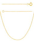 10K Yellow Solid Gold Twisted Rope Chain Necklace with spring ring clasp