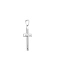 14k solid white gold cross pendant