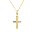 Real Gold cross pendant on a rope chain against a white background
