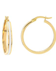 white enamel hoop earrings