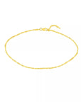 Minimalist Solid Gold Singapore Anklet Adjustable Twisted Chain for Women