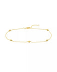 14K Solid Gold Dainty Bead Ankle Bracelet Dainty Foot Jewelry