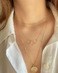 gold interlocking circle necklace