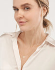 14K Solid Gold Slanted Heart Necklace for Women