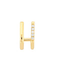 diamond huggie hoop earrings