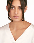 14K solid gold ocean wave pendant necklace for women