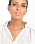 14K solid gold safety pin necklace on cable chain
