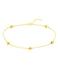 Real gold heart ankle bracelet with Singapore chain