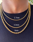 rope gold chain necklace