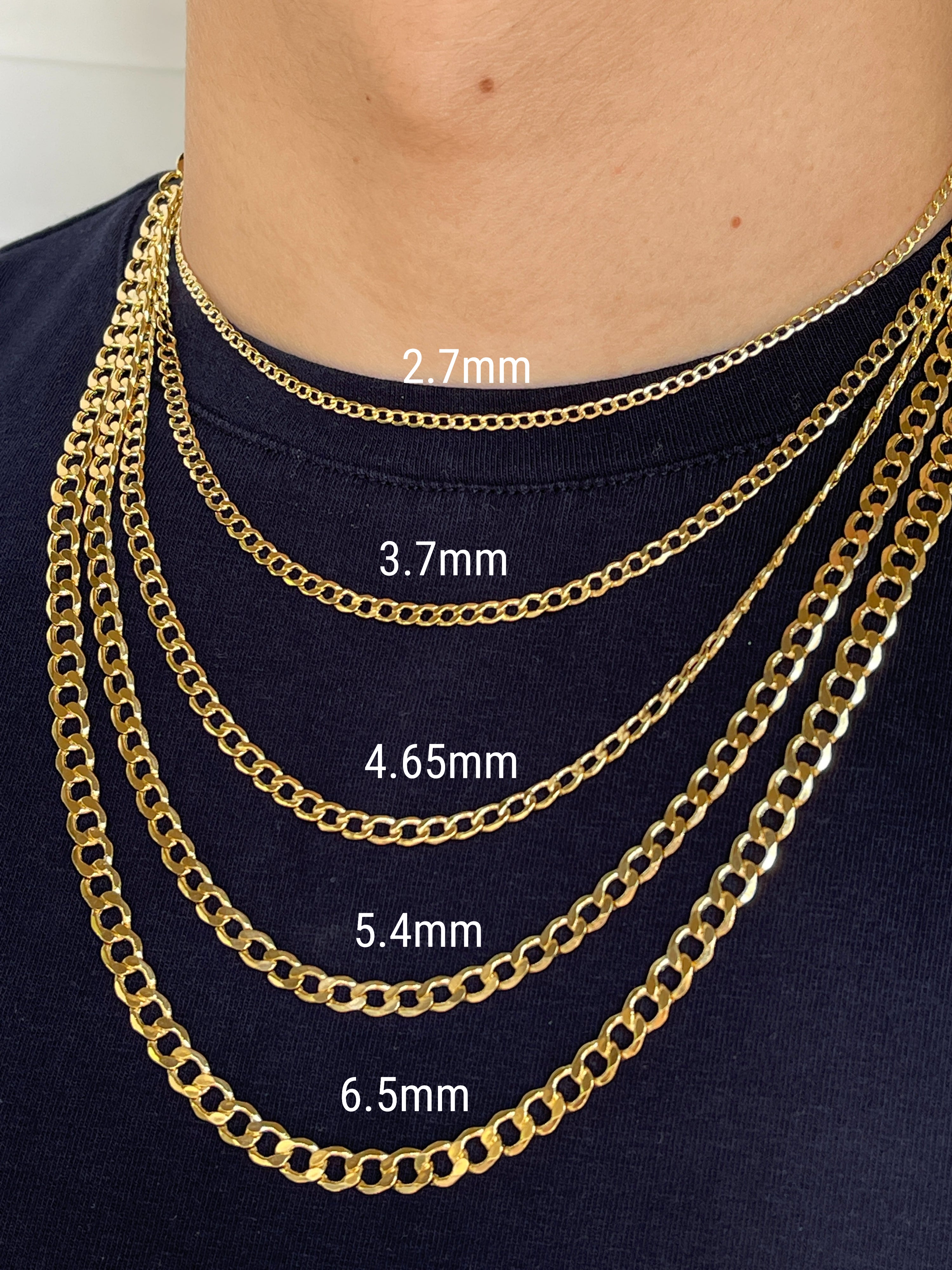Buy 14K Real Gold Open Cuban Curb Link Chain Necklace Online for