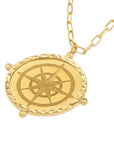 14K gold celestial compass necklace