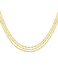 Minimalist triple chain gold necklace for everyday wear