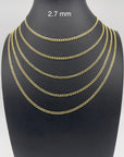 2.7mm solid gold necklace