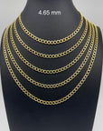 4.65mm real gold link chain necklace