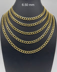 14K Real Gold Open Cuban Curb Link Chain Necklace