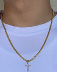 14K Real Gold Simple Cross Pendant