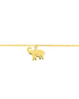 Real 14K Solid Gold Good Luck Elephant Charm Anklet