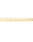 Solid 14K Real Gold Valentino and Hammered Mariner Chain Anklet