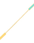 Real 14K Solid Gold Enamel Alternating Bar Anklet
