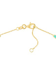 Real 14K Solid Gold Enamel Alternating Bar Anklet