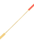 Real 14K Solid Gold Enamel Alternating Bar Anklet