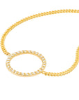Solid 14K Real Gold Diamond Circle Bracelet