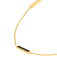 Real 14K Solid Gold Enamel Alternating Bar Anklet