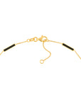 Real 14K Solid Gold Enamel Alternating Bar Anklet