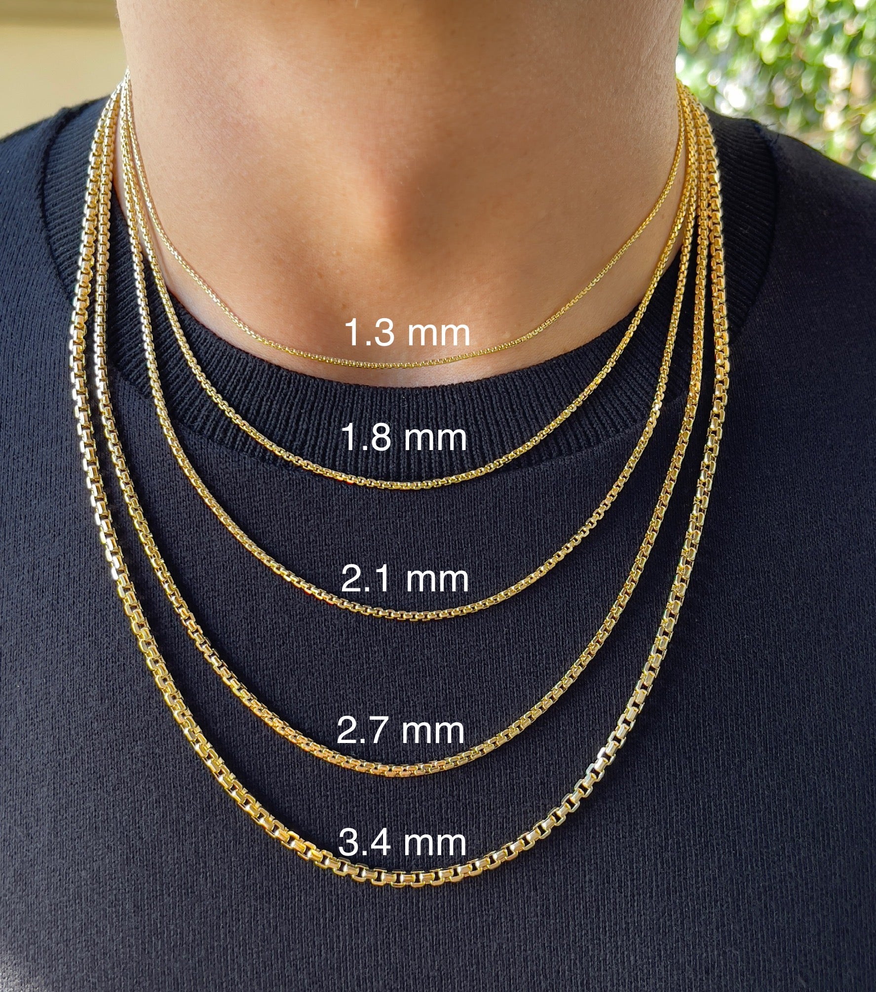 1mm Adjustable Threader Bead Chain Necklace - 14K Yellow Gold