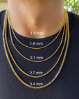 womens gold chain link necklace