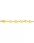 Solid Gold Twisted Singapore Chain Anklet for Everyday Wear