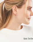 10K Real Gold Hammered Hoop Earrings