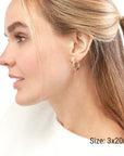 10K Real Gold Hammered Hoop Earrings