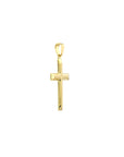 14K Solid Gold Classic Beveled Edge Cross Pendant, 14K Gold Cross Pendant, 14K Gold Cross Charm, Medium Cross Pendant, Real Gold Cross Pendant, Gold Cross Pendant For Men, Gold Cross Pendant For Women, Religious Pendant, Minimalist Cross Pendant, Simple Cross Pendant, Plain Cross Pendant