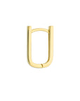 Solid 14K Real Gold Rectangle Hoop Earrings