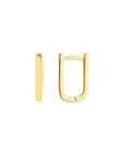 Solid 14K Real Gold Rectangle Hoop Earrings
