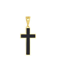 14K Solid Gold Black Enamel Cross Pendant, Religious Pendant For Men Women Boys Girls, Small Cross Pendant, 14K Gold Cross Charm, Simple Cross Pendant, Plain Cross Pendant, Minimalist Cross Pendant, Dainty Cross Pendant, Black Cross Pendant, 14K Gold Cross, Gold Pendant For Men, Gold Pendant For Women