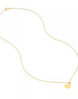 Adjustable Real Gold Necklace with Slanted Heart Charm
