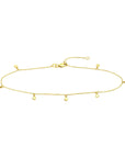 Solid Gold Disc Charm Foot Bracelet Summer Jewelry for Women