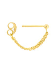 gold double chain earrings