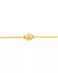 Adjustable 14K Gold Cable Chain Anklet with Small Beads