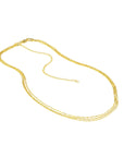 14K solid gold layered beaded necklace for women