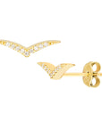 14k gold wing stud earrings