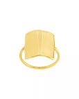 Engravable Rectangle Ring 14K Solid Yellow Gold