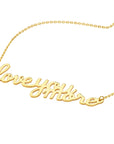 dainty love script necklace