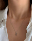 solid gold dog tag necklace
