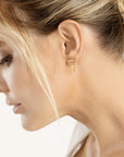 gold double chain earrings